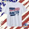 New York Mets Waving American Flag MLB T Shirt