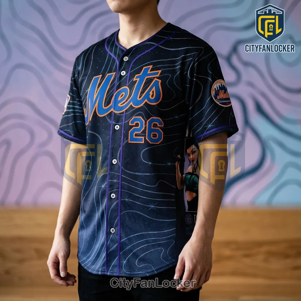 New York Mets x Kpop Demon Hunters Huntrix Baseball Jersey
