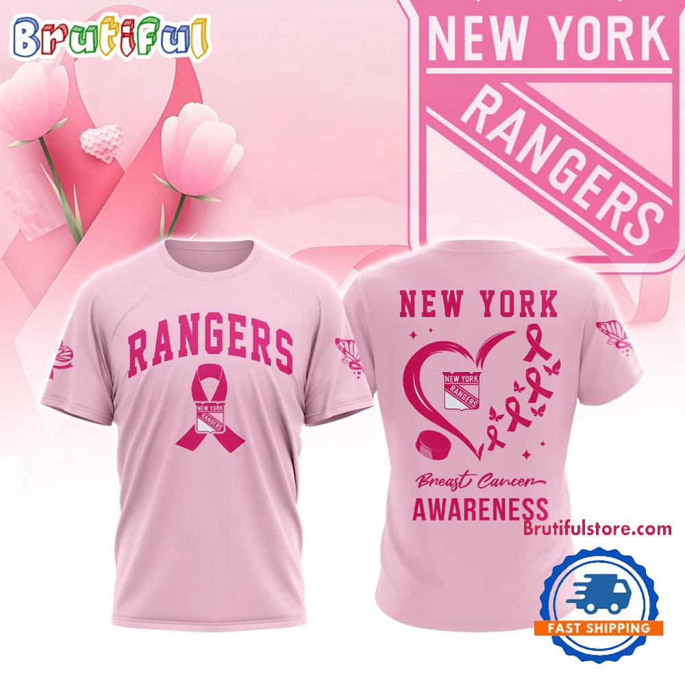 New York Rangers 2025 NHL Pink Breast Cancer Awareness All Over Print Shirt