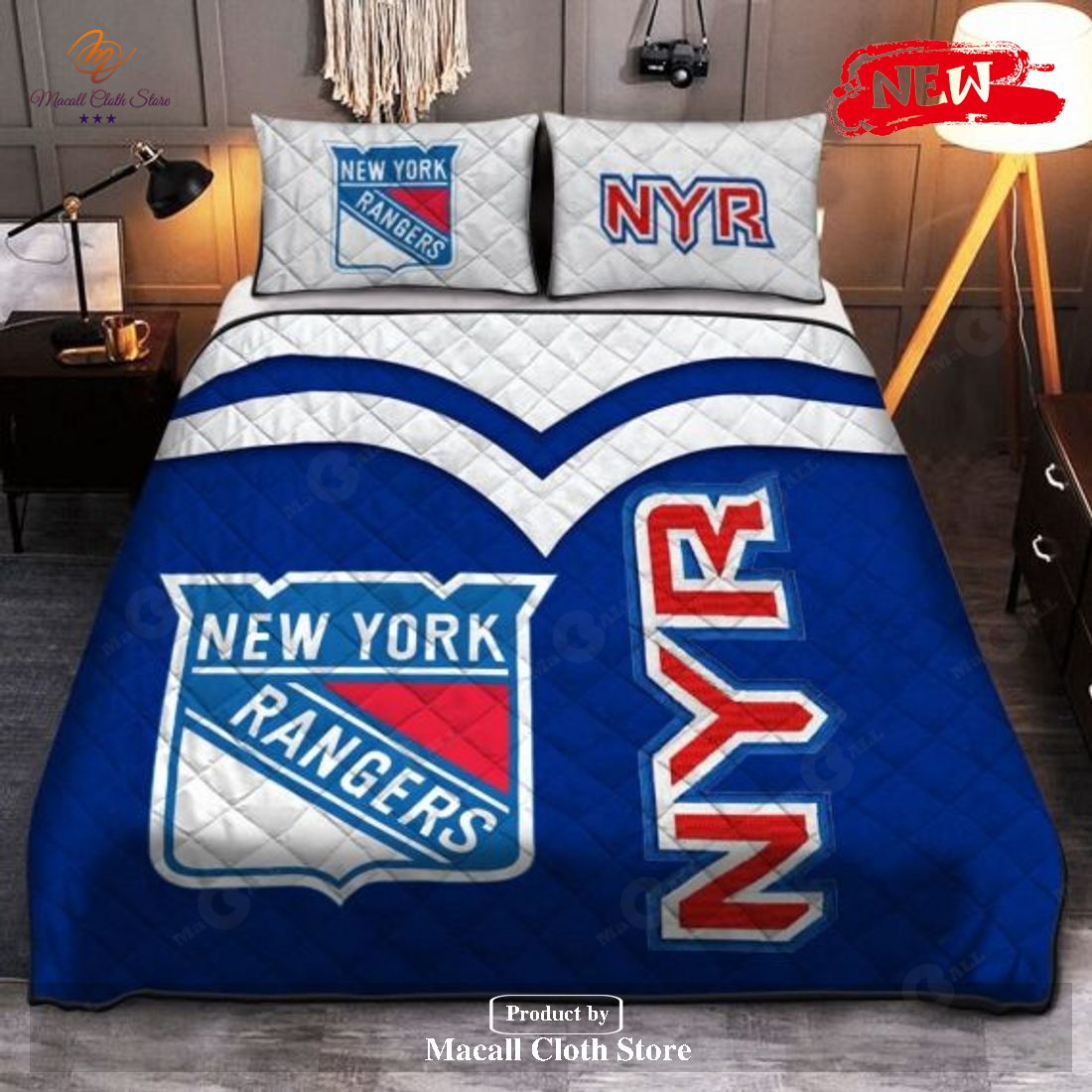 New York Rangers Quilt Bedding Set 060