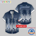 New York Yankees Flower Palm Tree Summer Button Hawaii Shirt