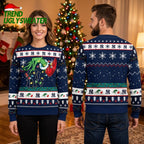 New York Yankees Grinch Hand Christmas Lights Navy Ugly Christmas Sweater