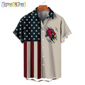 NFL Arizona Cardinals American Flag Summer Button Hawaiian Shirt