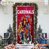 NFL Arizona Cardinals Football Team Christmas Door Cover, Football Xmas Door Covers