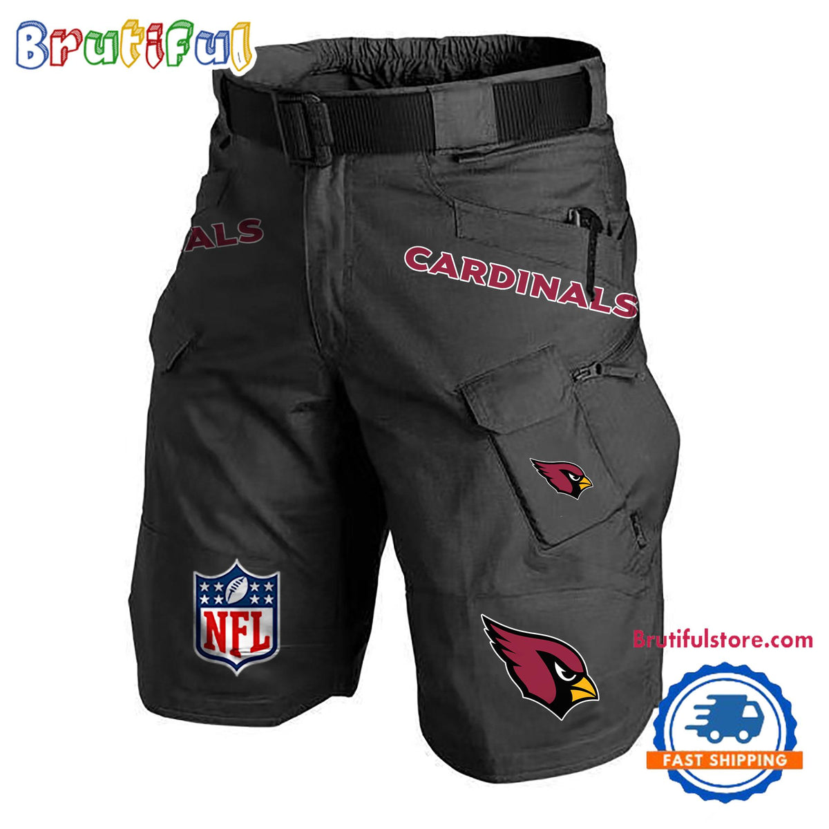 NFL Arizona Cardinals Football Team Military Tactical Shorts