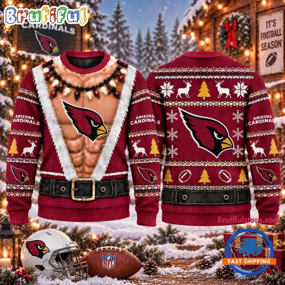 NFL Arizona Cardinals Funny Body Design Christmas Ugly Sweater