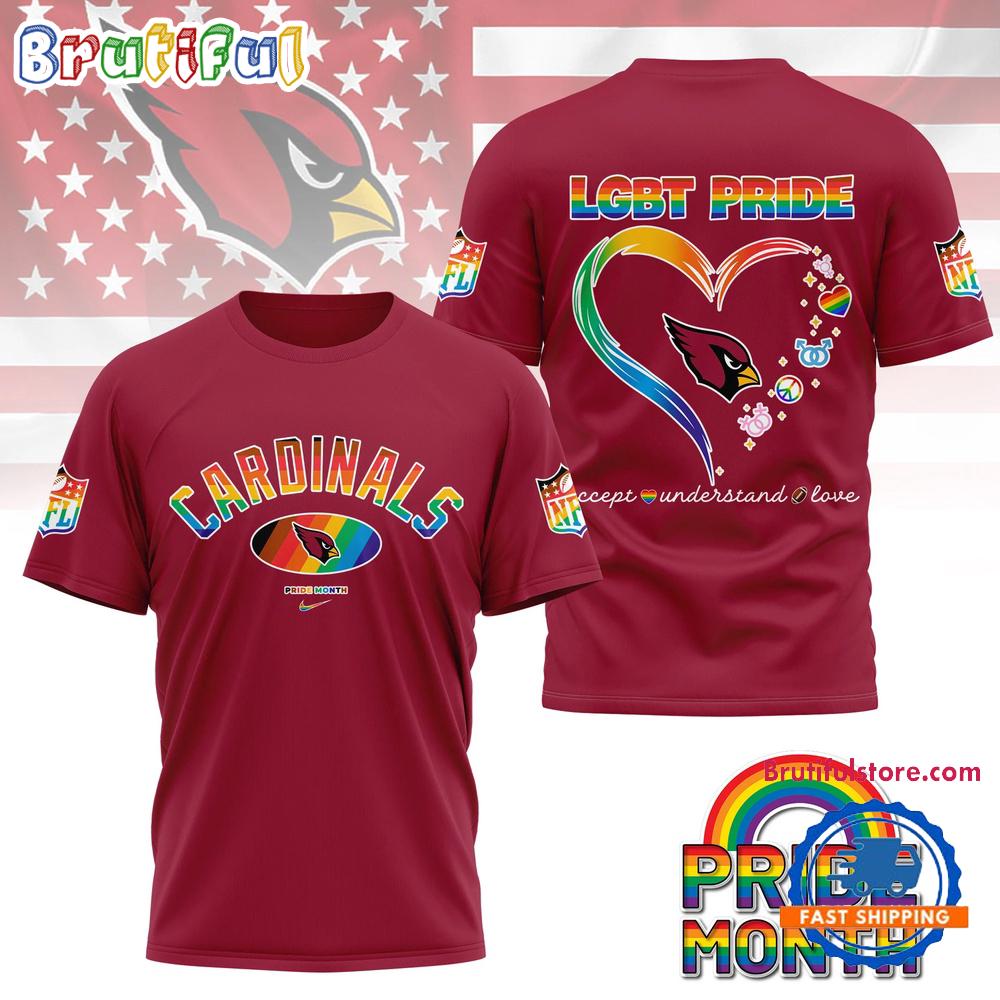 NFL Arizona Cardinals LGBT Happy Pride Month 2025 3D T Shirt