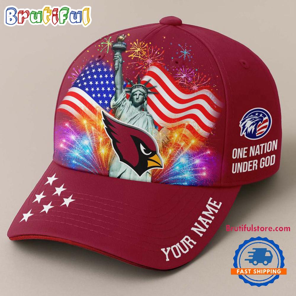 NFL Arizona Cardinals One Nation Under God Happy Independence Day Custom Classic Cap