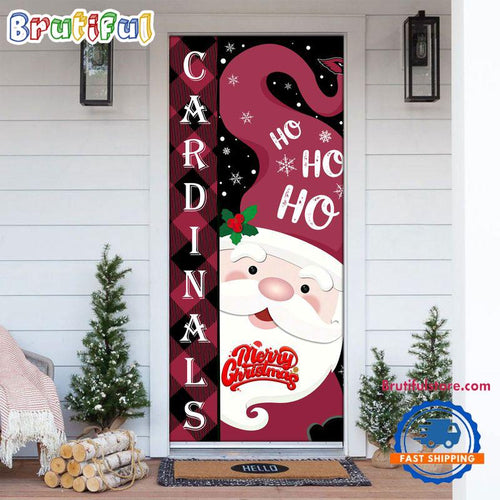 NFL Arizona Cardinals Santa Claus HoHoHo Football Christmas Door Cover