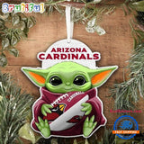 NFL Arizona Cardinals Special Baby Yoda Star Wars Movies Christmas Ornament, Football Christmas Tree Ornament