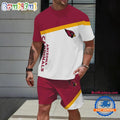NFL Arizona Cardinals Stripe Pattern Summer T Shirt And Shorts Set