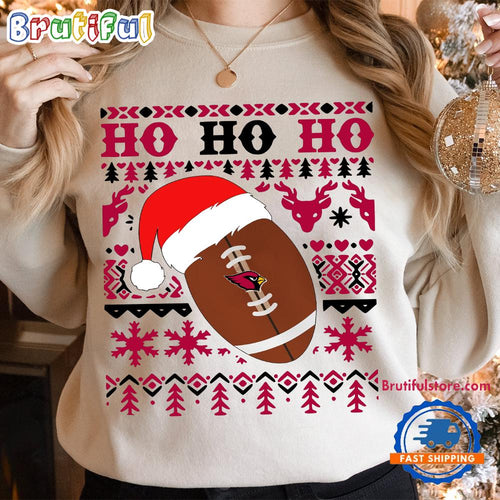 NFL Arizona Cardinal Football Santa Claus Hohoho Christmas Pattern Sweatshirt