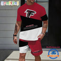 NFL Atlanta Falcons Divided Pattern Summer T Shirt And Shorts Set