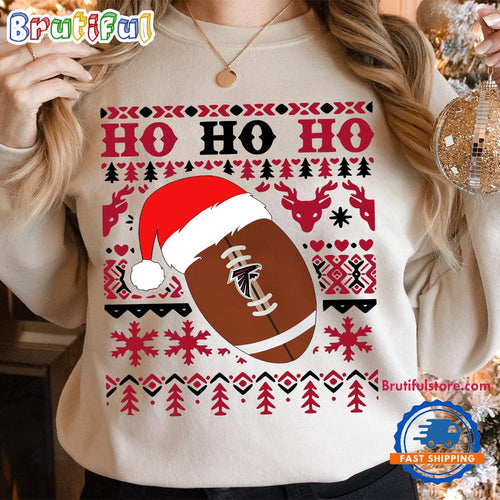 NFL Atlanta Falcons Football Santa Claus Hohoho Christmas Pattern Sweatshirt