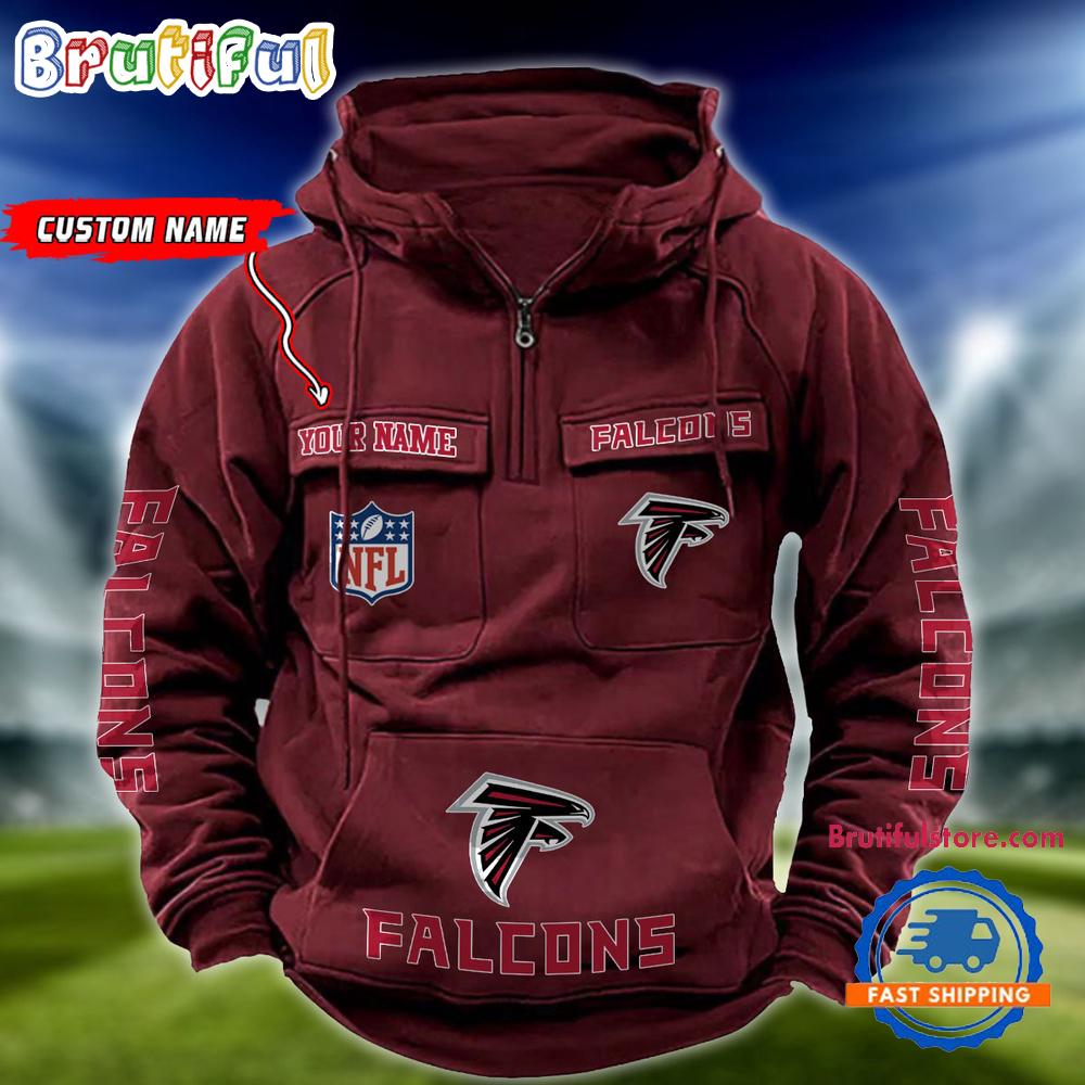 NFL Atlanta Falcons Football Team Custom Name Cargo Hoodie