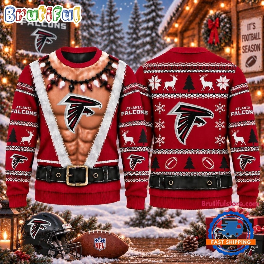 NFL Atlanta Falcons Funny Body Design Christmas Ugly Sweater