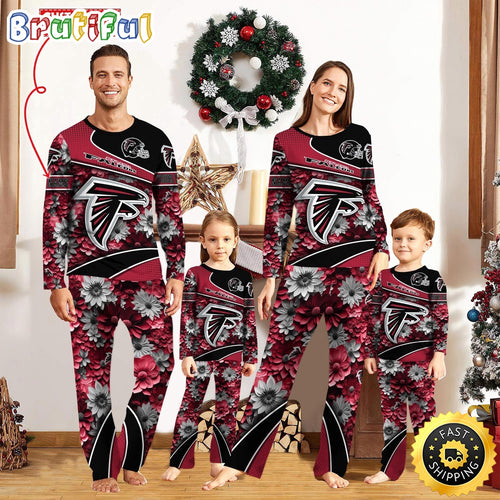 NFL Atlanta Falcons Pajamas Flower Sports For Family Custom Name Pajamas
