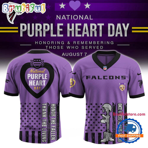 NFL Atlanta Falcons Purple Heart Day Limited Edition Football Jersey