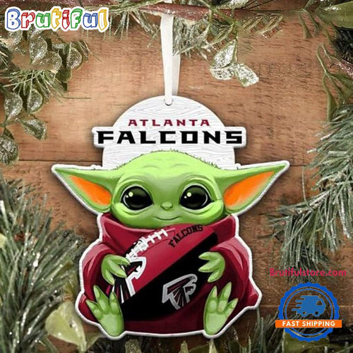NFL Atlanta Falcons Special Baby Yoda Star Wars Movies Christmas Ornament, Football Christmas Tree Ornament