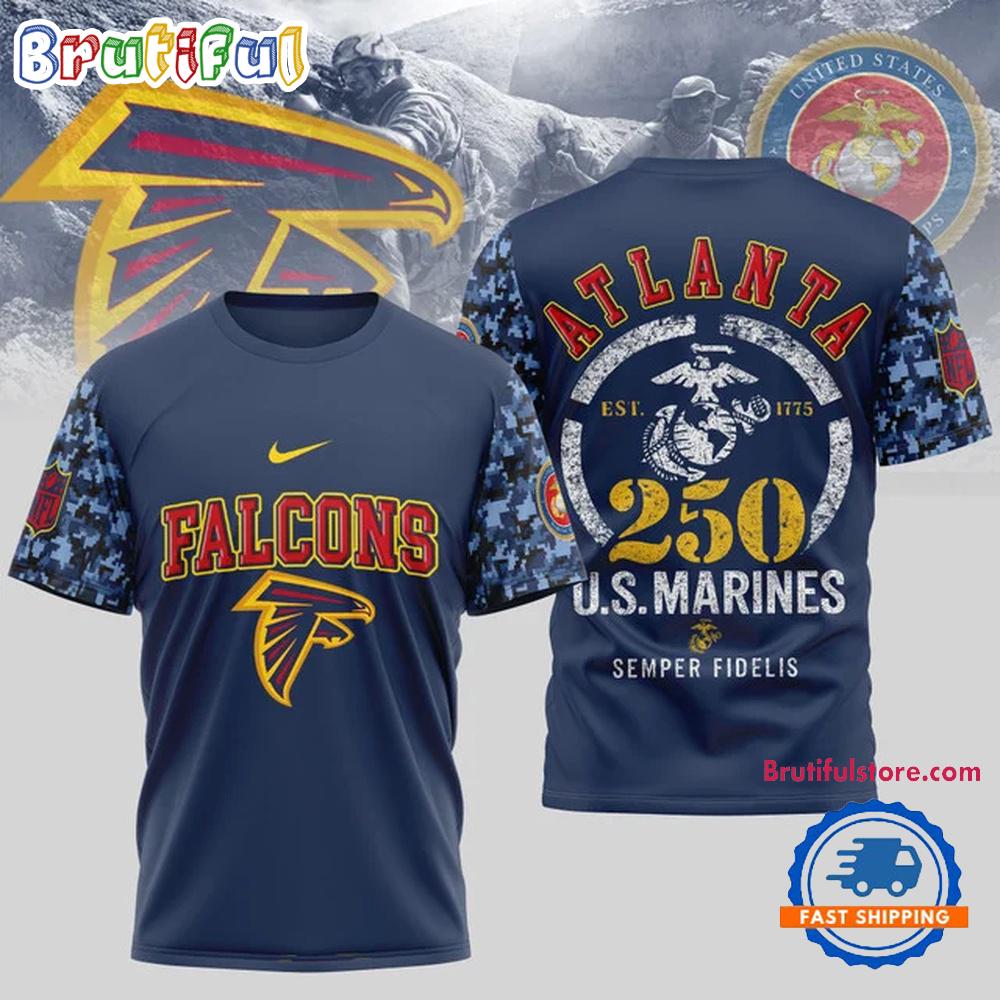 NFL Atlanta Falcons US Marines 250 Years Est.1775 Unisex 3D T Shirt