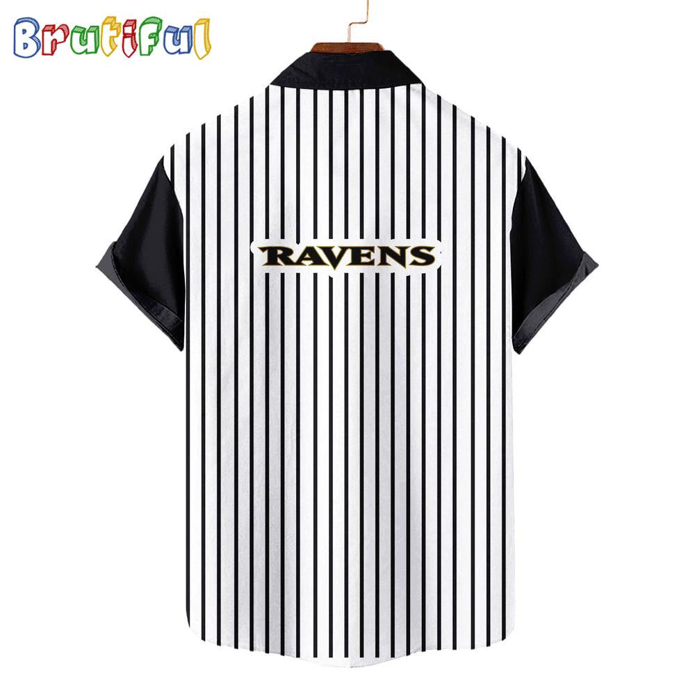 NFL Baltimore Ravens Classic Retro Mascot Line Summer Beach Hawaiian Shirt
