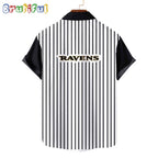 NFL Baltimore Ravens Classic Retro Mascot Line Summer Beach Hawaiian Shirt
