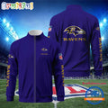 NFL Baltimore Ravens Football Logo Team Standing Neck Zipper Jacket, Custom Football Zipper Jacket