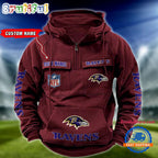NFL Baltimore Ravens Football Team Custom Name Cargo Hoodie