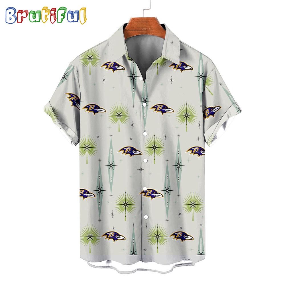 NFL Baltimore Ravens Football Team Logo Funny Aloha Hawaiian Shirt