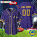 NFL Baltimore Ravens Logo Team Hologram Pattern Design Baseball Jersey
