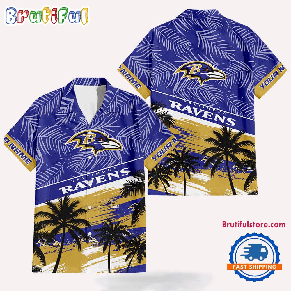 NFL Baltimore Ravens Palm Tree Tropical Trendy Football Hawaiian Shirt