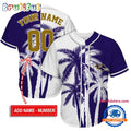 NFL Baltimore Ravens Palm Trees Pattern Summer Personalized Baseball Jersey