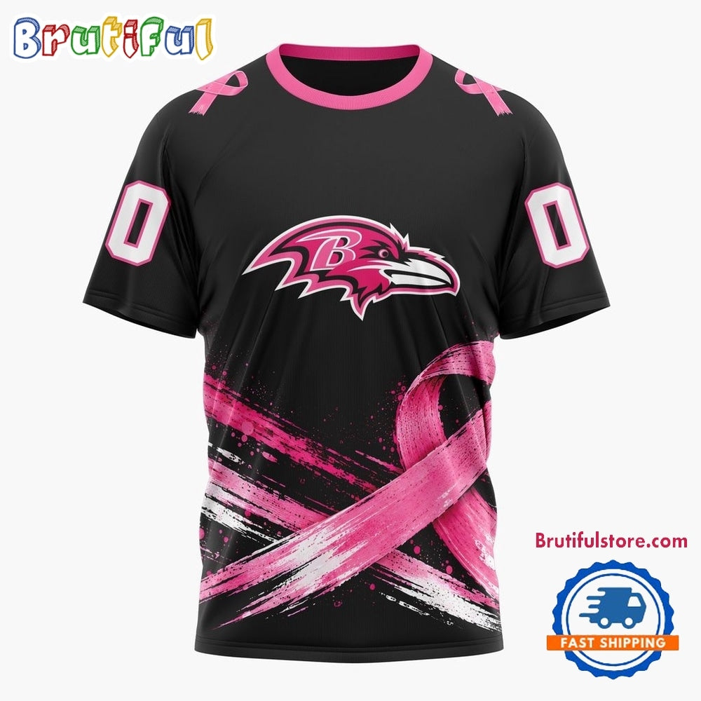 NFL Baltimore Ravens Personalized Pink Fights Breast Cancer 2026 Design Hoodie, TShirt, Sweatshirt