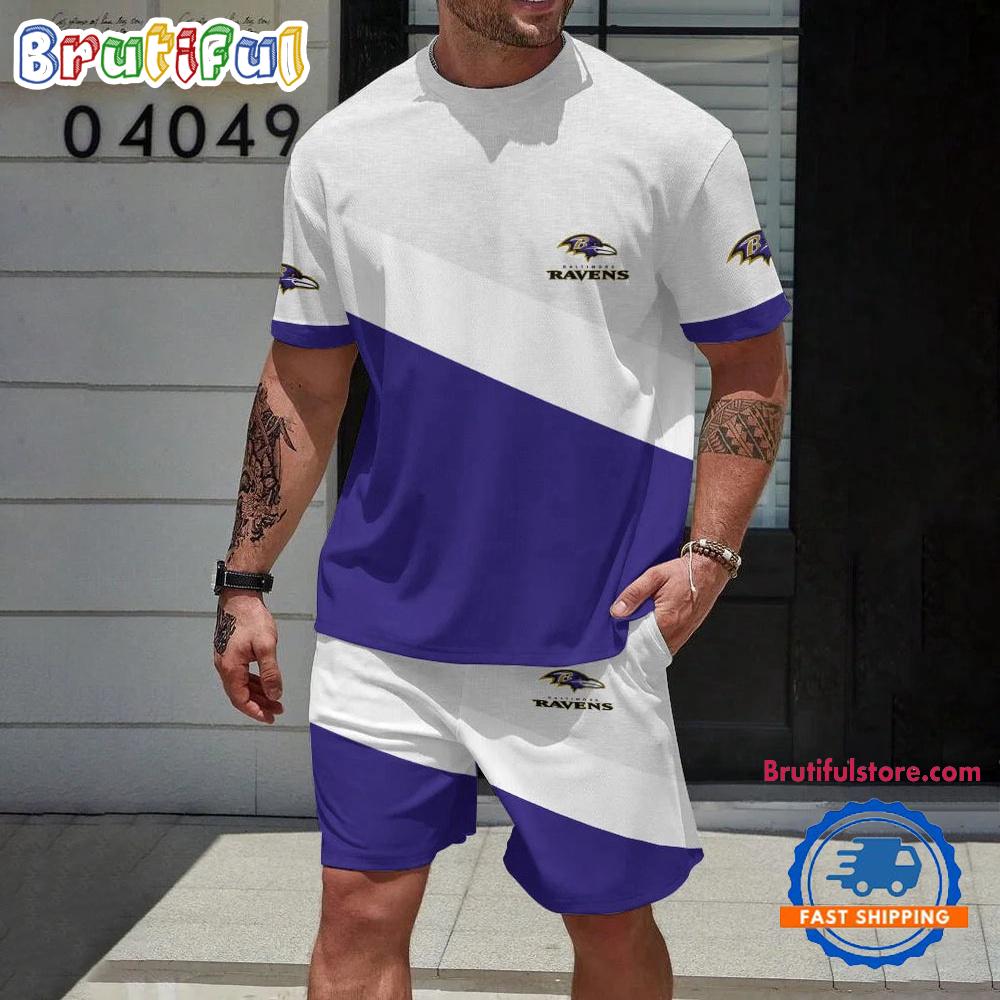 NFL Baltimore Ravens T Shirt And Shorts Set