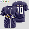NFL Baltimore Ravens Team Logo Custom Baseball Jersey