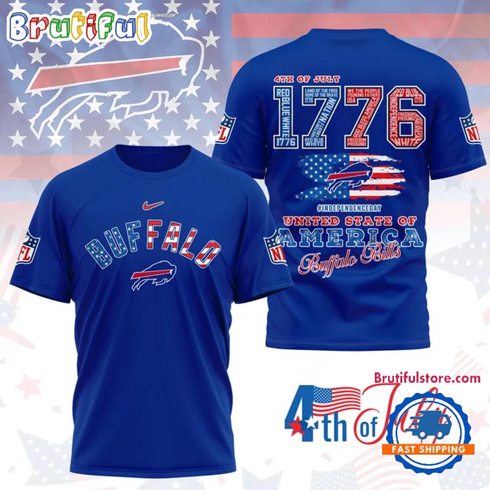 NFL Buffalo Bills 4th of July Happy Independence Day 1776 3D Shirt