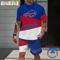 NFL Buffalo Bills Divided Pattern Summer T Shirt And Shorts Set