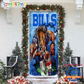NFL Buffalo Bills Football Team Christmas Door Cover, Football Xmas Door Covers
