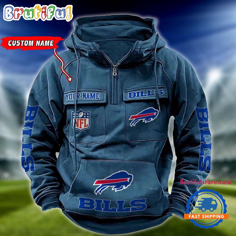 NFL Buffalo Bills Football Team Custom Name Cargo Hoodie