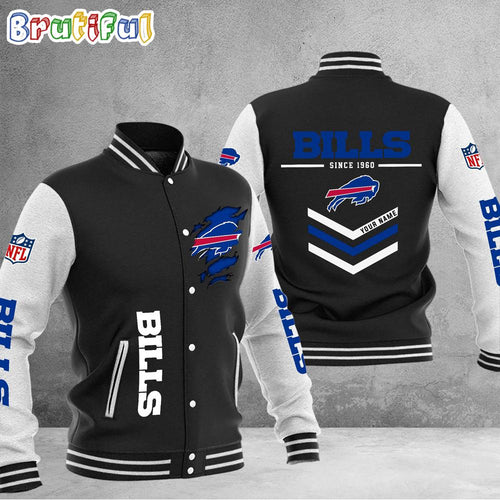 NFL Buffalo Bills Football Team Personalized Varsity Baseball Jacket