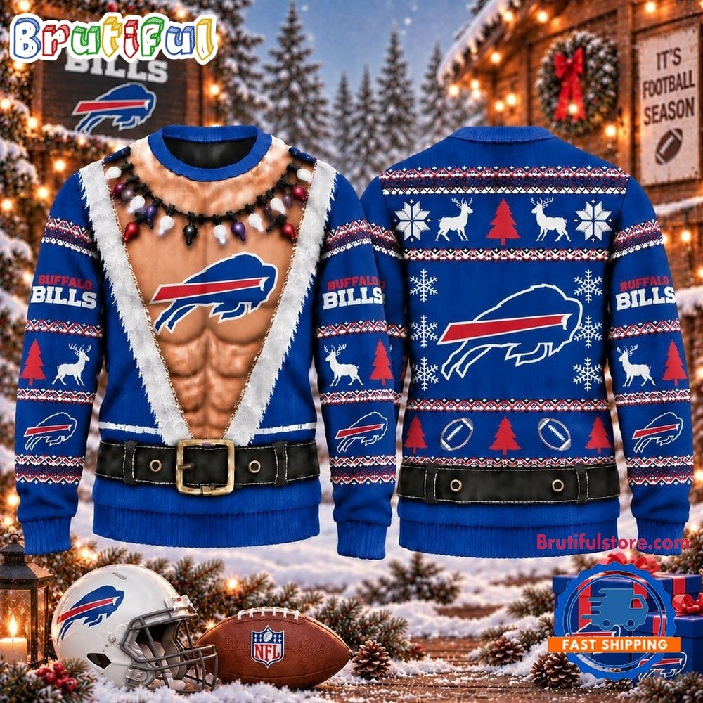 NFL Buffalo Bills Funny Body Design Christmas Ugly Sweater