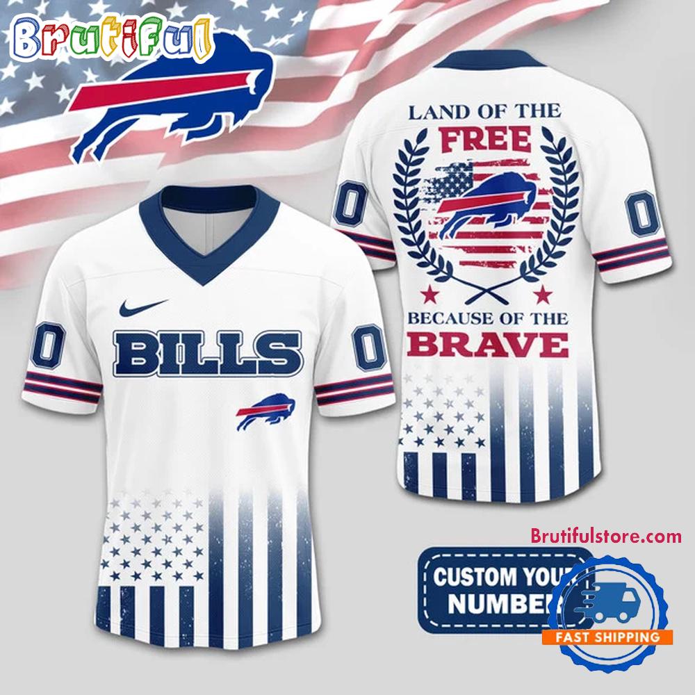 NFL Buffalo Bills Land Of The Free Because of The Brave Football Jersey