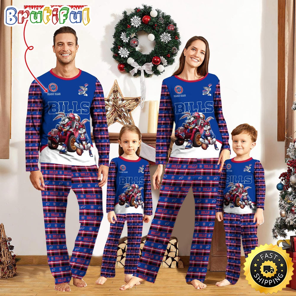 NFL Buffalo Bills Pajamas Bunny Sports For Family Custom Name Pajamas
