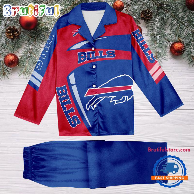 NFL Buffalo Bills Special Football Team Winter Season Satin Pajamas Set