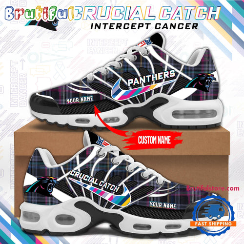 NFL Carolina Panthers Crucial Catch Intercept Cancer Air Max Plus Shoes Sneaker