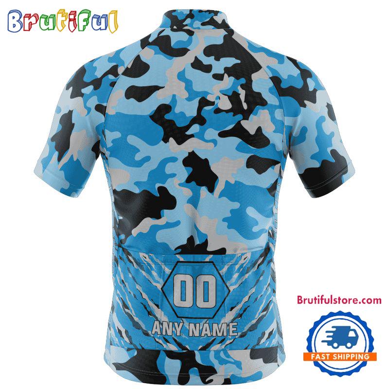 NFL Carolina Panthers Football Team Colorful Camo Cycling Jersey