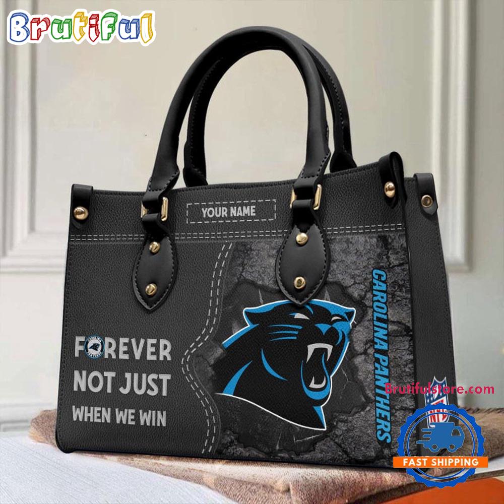 NFL Carolina Panthers Forever Not Just When We Win Women’s Leather Hand Bag