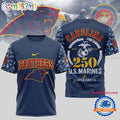 NFL Carolina Panthers US Marines 250 Years Est.1775 Unisex 3D T Shirt