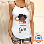 NFL Chicago Bears Football Summer Women’s Criss Cross Tank Top