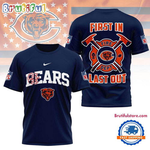 NFL Chicago Bears Football Team Fire Dept Design T Shirt